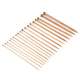 Bamboo Knitting Needles Set, Single Pointed Carbonized Knitting Needle 18 Sizes (2mm to 10mm)