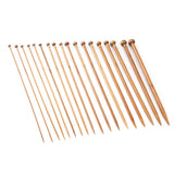 Bamboo Knitting Needles Set, Single Pointed Carbonized Knitting Needle 18 Sizes (2mm to 10mm)