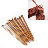 Bamboo Knitting Needles Set, Single Pointed Carbonized Knitting Needle 18 Sizes (2mm to 10mm)