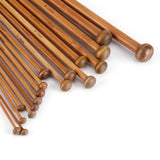 Bamboo Knitting Needles Set, Single Pointed Carbonized Knitting Needle 18 Sizes (2mm to 10mm)