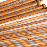 Bamboo Knitting Needles Set, Single Pointed Carbonized Knitting Needle 18 Sizes (2mm to 10mm)