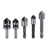5pcs/set High Speed Steel Industrial Countersink Drill 5 Flutes Woodworking Chamfering Cutter In Australia - Darrahopens