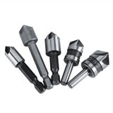 5pcs/set High Speed Steel Industrial Countersink Drill 5 Flutes Woodworking Chamfering Cutter In Australia - Darrahopens