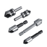 5pcs/set High Speed Steel Industrial Countersink Drill 5 Flutes Woodworking Chamfering Cutter In Australia - Darrahopens