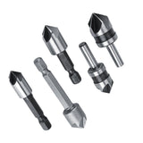5pcs/set High Speed Steel Industrial Countersink Drill 5 Flutes Woodworking Chamfering Cutter