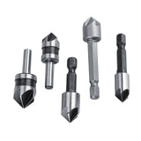 5pcs/set High Speed Steel Industrial Countersink Drill 5 Flutes Woodworking Chamfering Cutter In Australia - Darrahopens