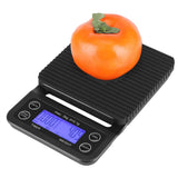 3KG/0.1g Digital Kitchen Food Scale Drip Coffee Weighing with Timer (Bluish Violet Backlight)