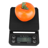 3KG/0.1g Digital Kitchen Food Scale Drip Coffee Weighing with Timer (Bluish Violet Backlight)