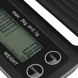 3KG/0.1g Digital Kitchen Food Scale Drip Coffee Weighing with Timer (Bluish Violet Backlight)