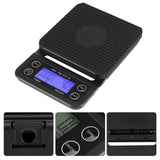 3KG/0.1g Digital Kitchen Food Scale Drip Coffee Weighing with Timer (Bluish Violet Backlight)