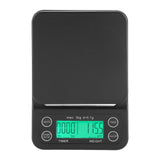 3KG/0.1g Electronic Digital Kitchen Food Scale Drip Coffee Weighing with Timer(Green Backlight)