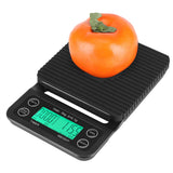 3KG/0.1g Electronic Digital Kitchen Food Scale Drip Coffee Weighing with Timer(Green Backlight)