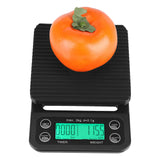 3KG/0.1g Electronic Digital Kitchen Food Scale Drip Coffee Weighing with Timer(Green Backlight)