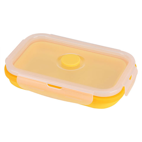 500ml Silicone Collapsible Portable Lunchbox Bowl Folding Food Storage Container Yellow