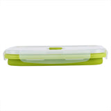 800ml Silicone Collapsible Portable Lunchbox Bowl Folding Food Storage Container Green
