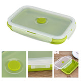 800ml Silicone Collapsible Portable Lunchbox Bowl Folding Food Storage Container Green