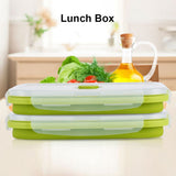 800ml Silicone Collapsible Portable Lunchbox Bowl Folding Food Storage Container Green