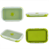 800ml Silicone Collapsible Portable Lunchbox Bowl Folding Food Storage Container Green