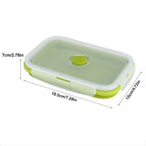 800ml Silicone Collapsible Portable Lunchbox Bowl Folding Food Storage Container Green