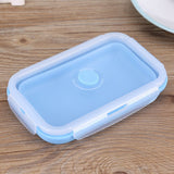 800ml Silicone Collapsible Portable Lunchbox Bowl Folding Food Storage Container Blue