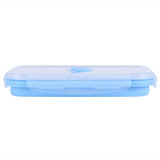 800ml Silicone Collapsible Portable Lunchbox Bowl Folding Food Storage Container Blue