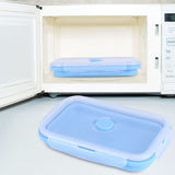 800ml Silicone Collapsible Portable Lunchbox Bowl Folding Food Storage Container Blue