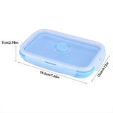 800ml Silicone Collapsible Portable Lunchbox Bowl Folding Food Storage Container Blue