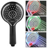 3 Color LED Handheld Bathroom Digital Temperature Display Shower Spray Head