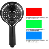 3 Color LED Handheld Bathroom Digital Temperature Display Shower Spray Head