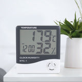 Digital LCD Indoor Thermometer Hygrometer Temperature Humidity Meter with Alarm Clock