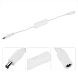 5Pcs 28.5cm DC Power Adapter Connector Inline with ON/OFF Switch for LED Strip Lights White