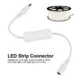 5Pcs 28.5cm DC Power Adapter Connector Inline with ON/OFF Switch for LED Strip Lights White