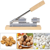 Mechanical Walnut Cracker Nut Opener Kitchen Tools Desktop Wood Base Handle