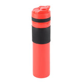 350ml Portable Coffee Press Bottle Tea Coffee Maker Drinking Water Cup for Travelling Red