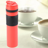 350ml Portable Coffee Press Bottle Tea Coffee Maker Drinking Water Cup for Travelling Red