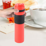 350ml Portable Coffee Press Bottle Tea Coffee Maker Drinking Water Cup for Travelling Red