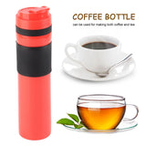 350ml Portable Coffee Press Bottle Tea Coffee Maker Drinking Water Cup for Travelling Red