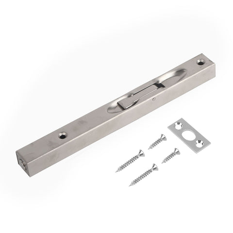 Home Gate Door Security Guard 304 Stainless Steel Flush Latch Bolt Slide Lock 8inch