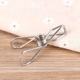 20pcs Stainless Steel Clothes Pegs Household Socks Underwear Drying Rack Clip Holder