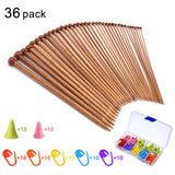 36 PCS Knitting Needles, Single Point Carbonized Knitting Needles Point Protectors DIY Handmade In Australia - Darrahopens