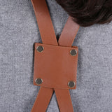 Denim Bib Apron Leather Strap Baker Bartender BBQ Chef Work Cook Uniform A