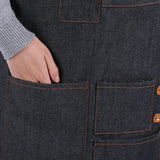 Denim Bib Apron Leather Strap Baker Bartender BBQ Chef Work Cook Uniform A
