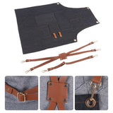 Denim Bib Apron Leather Strap Baker Bartender BBQ Chef Work Cook Uniform A In Australia - Darrahopens