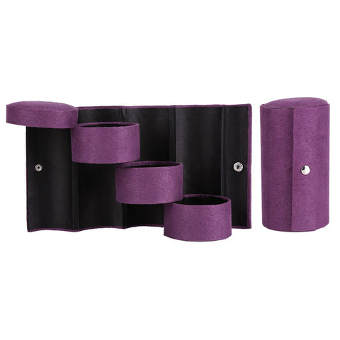Portable 3 Layers Cylinder Shaped Jewelry Storage Box Organizer for Girls Women Gift Purple In Australia - Darrahopens