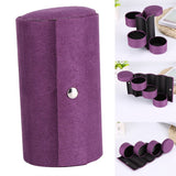Portable 3 Layers Cylinder Shaped Jewelry Storage Box Organizer for Girls Women Gift Purple In Australia - Darrahopens