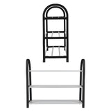 Plastic Aluminum Metal Standing Shoe Rack DIY Shoes Storage Shelf Home Organizer 3 Tiers