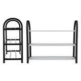Plastic Aluminum Metal Standing Shoe Rack DIY Shoes Storage Shelf Home Organizer 3 Tiers