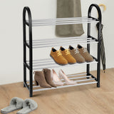 Plastic Aluminum Metal Standing Shoe Rack DIY Shoes Storage Shelf Home Organizer 4 Tiers In Australia - Darrahopens