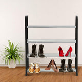 Plastic Aluminum Metal Standing Shoe Rack DIY Shoes Storage Shelf Home Organizer 4 Tiers In Australia - Darrahopens