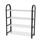 Plastic Aluminum Metal Standing Shoe Rack DIY Shoes Storage Shelf Home Organizer 4 Tiers